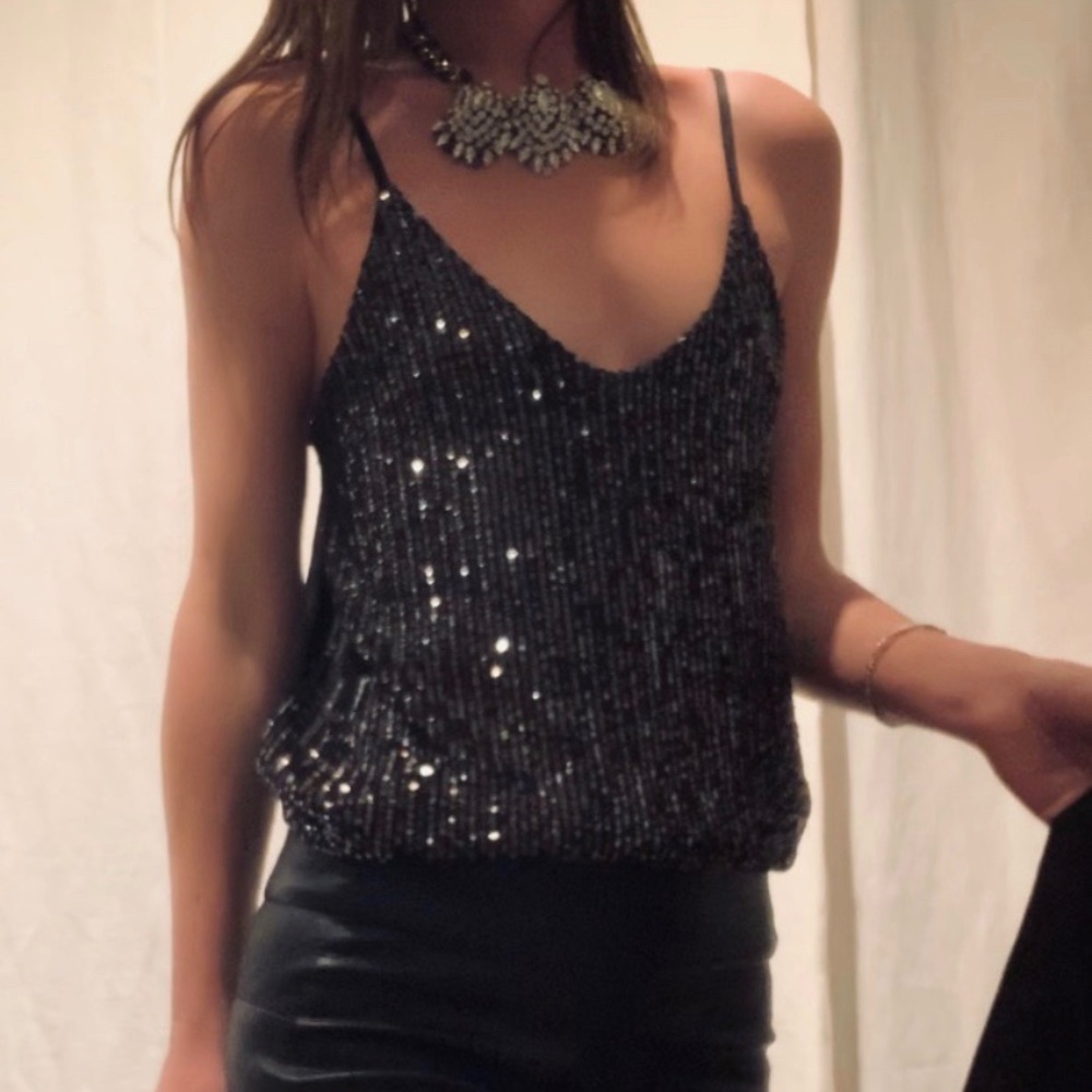 Black Sequin Tank